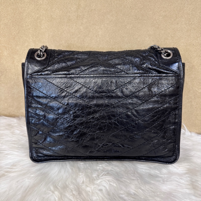 YSL Niki中號 黑復刻牛皮-1