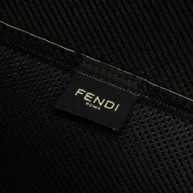 FENDI FF logo 肩斜背包 7VA604 白色皮革 二手 男士-3