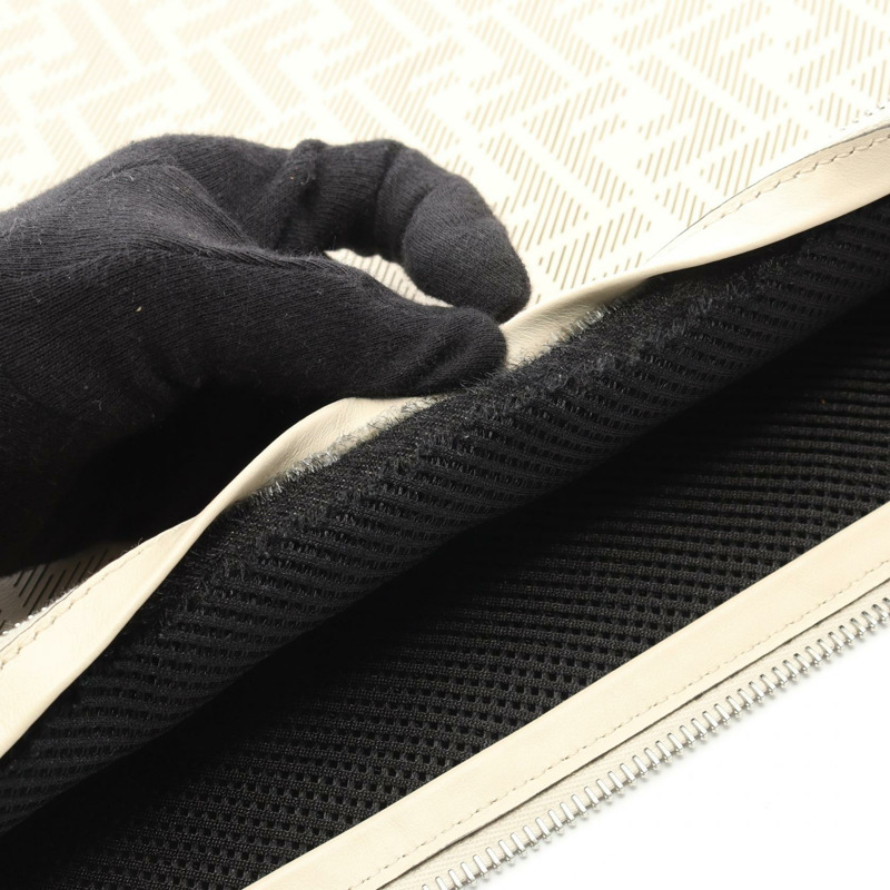 FENDI FF logo 肩斜背包 7VA604 白色皮革 二手 男士-5