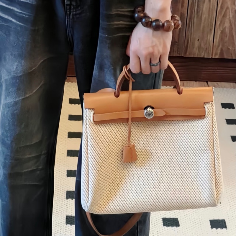 「JL精品代購」9新 Hermes 愛馬仕 herbag 兩包可替換-1