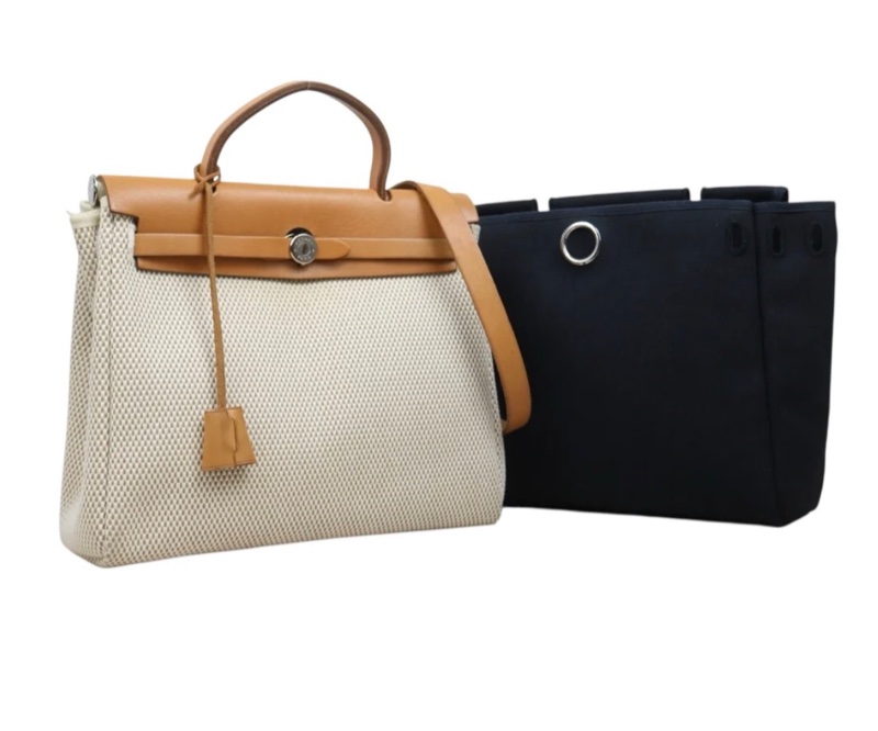 「JL精品代購」9新 Hermes 愛馬仕 herbag 兩包可替換-3