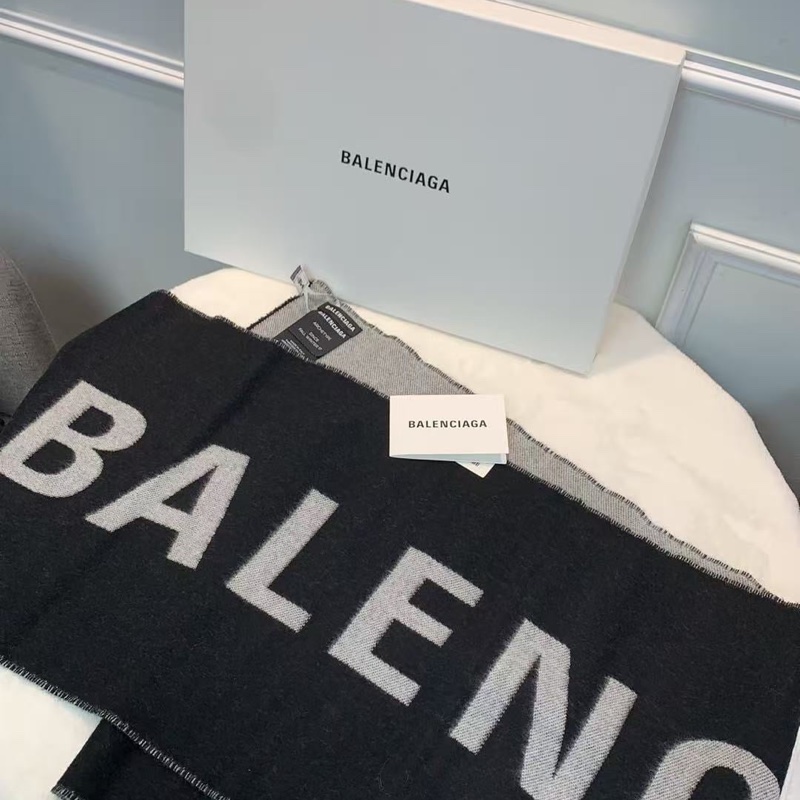 BALENCIAGA巴黎世家 圍巾 經典字母logo-3