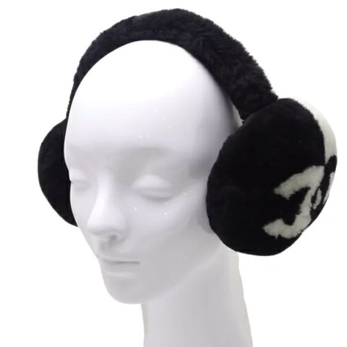 Chanel耳罩限量香奈兒黑色耳罩購於專櫃-1