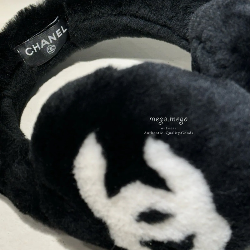 Chanel耳罩限量香奈兒黑色耳罩購於專櫃-2