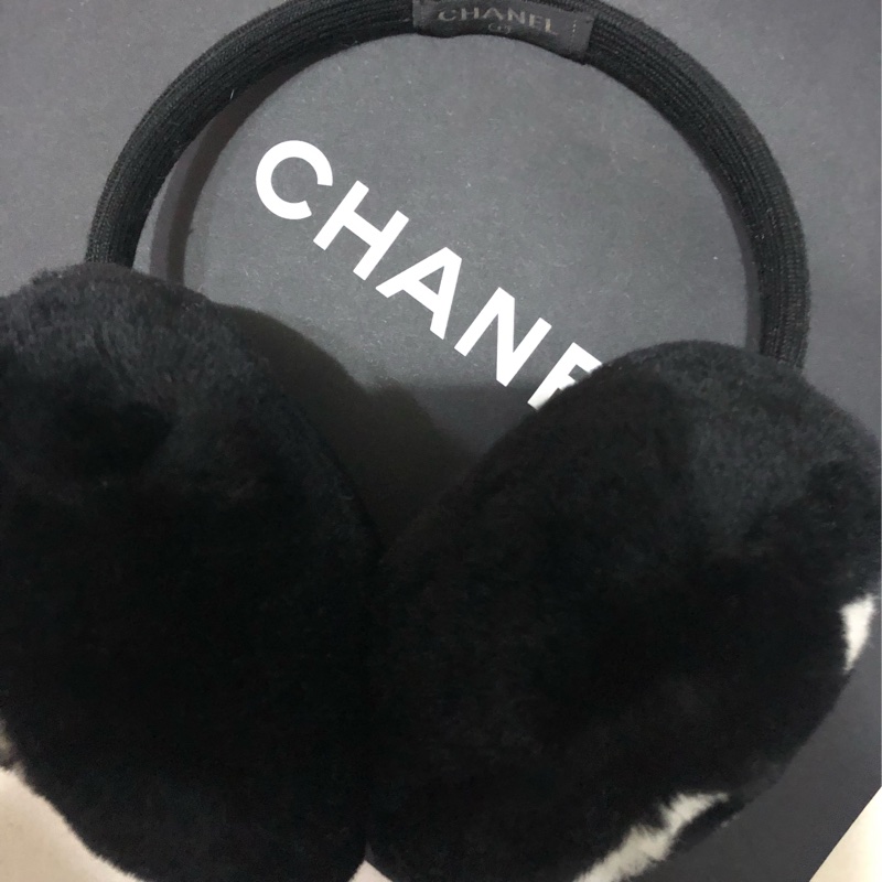 Chanel耳罩限量香奈兒黑色耳罩購於專櫃-4