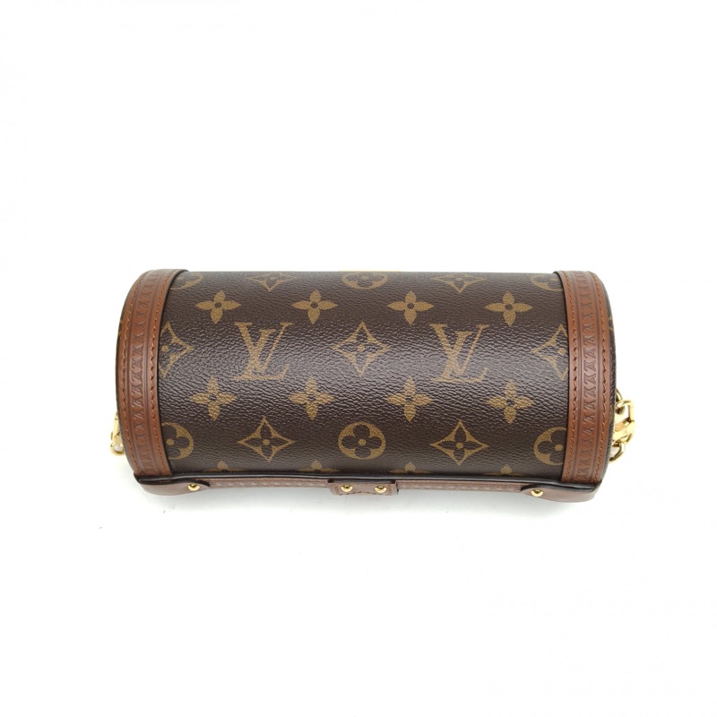 LOUIS VUITTON PAPILLON巴比龍TRUNK鏈條圓桶包老花PVC肩背包晶片-3