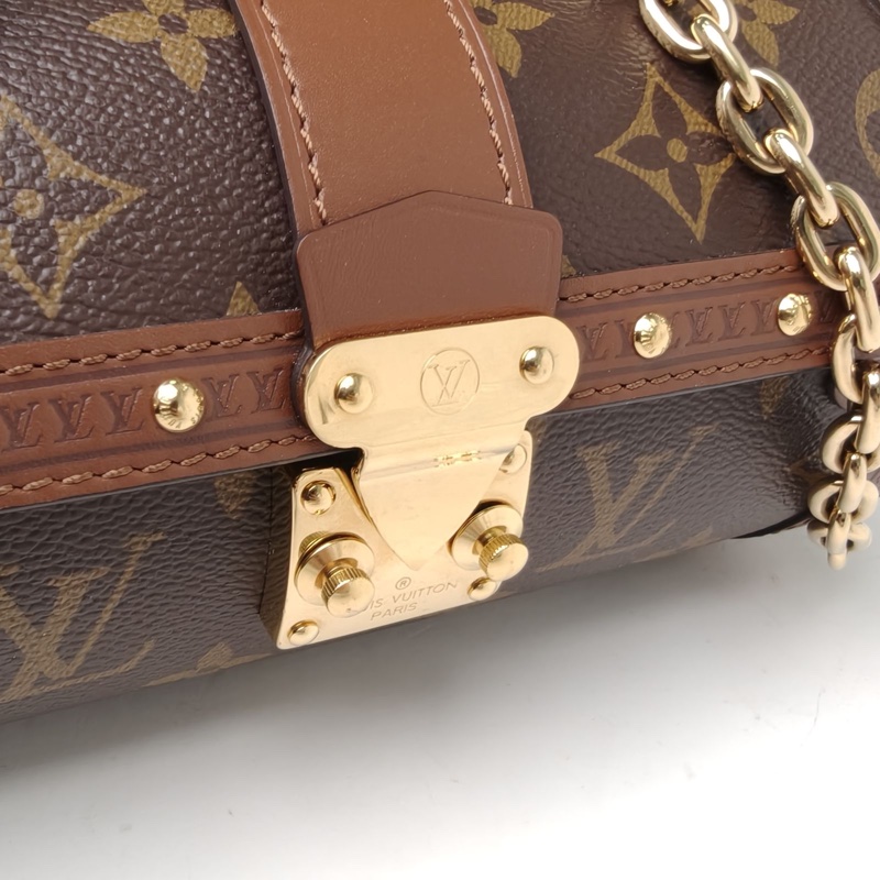 LOUIS VUITTON PAPILLON巴比龍TRUNK鏈條圓桶包老花PVC肩背包晶片-4