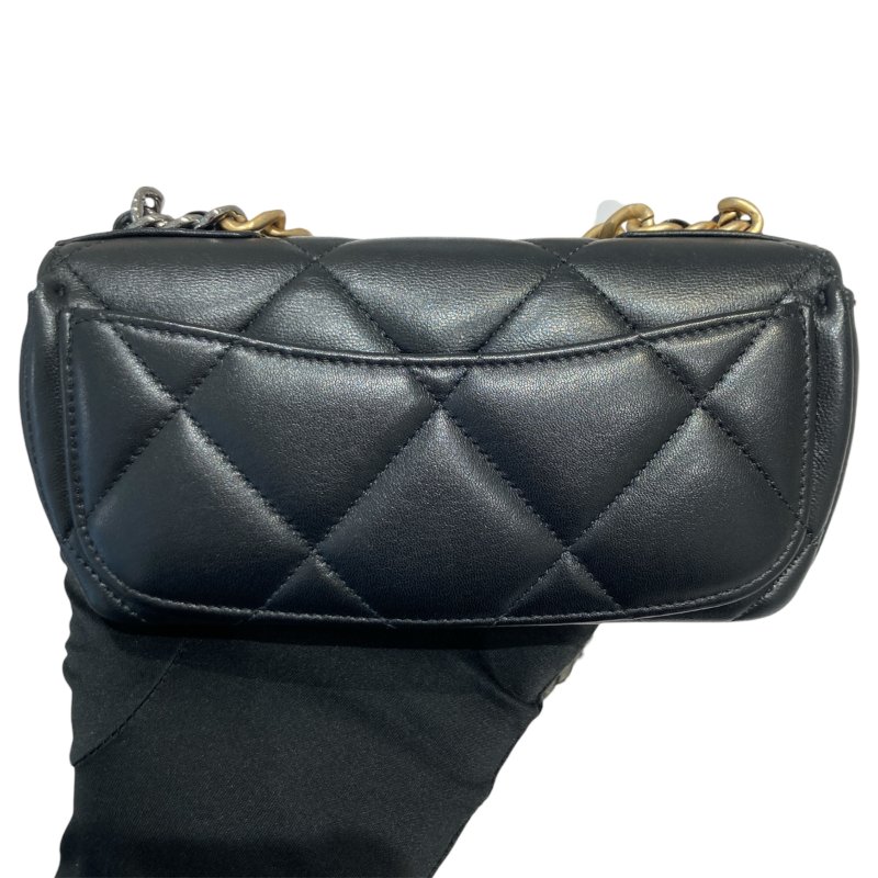 CHANEL 香奈兒 19 菱格紋 皮革 眼鏡包 手機包 黑色-2