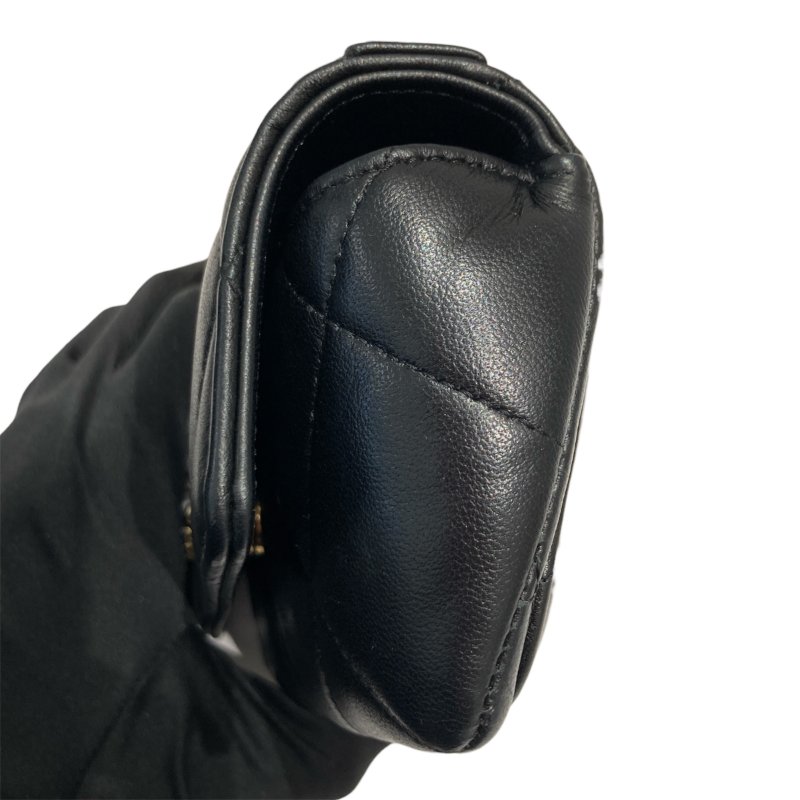 CHANEL 香奈兒 19 菱格紋 皮革 眼鏡包 手機包 黑色-4