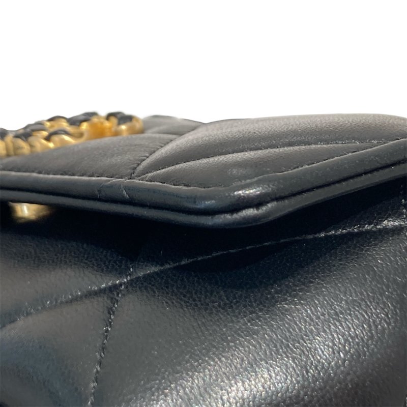 CHANEL 香奈兒 19 菱格紋 皮革 眼鏡包 手機包 黑色-8