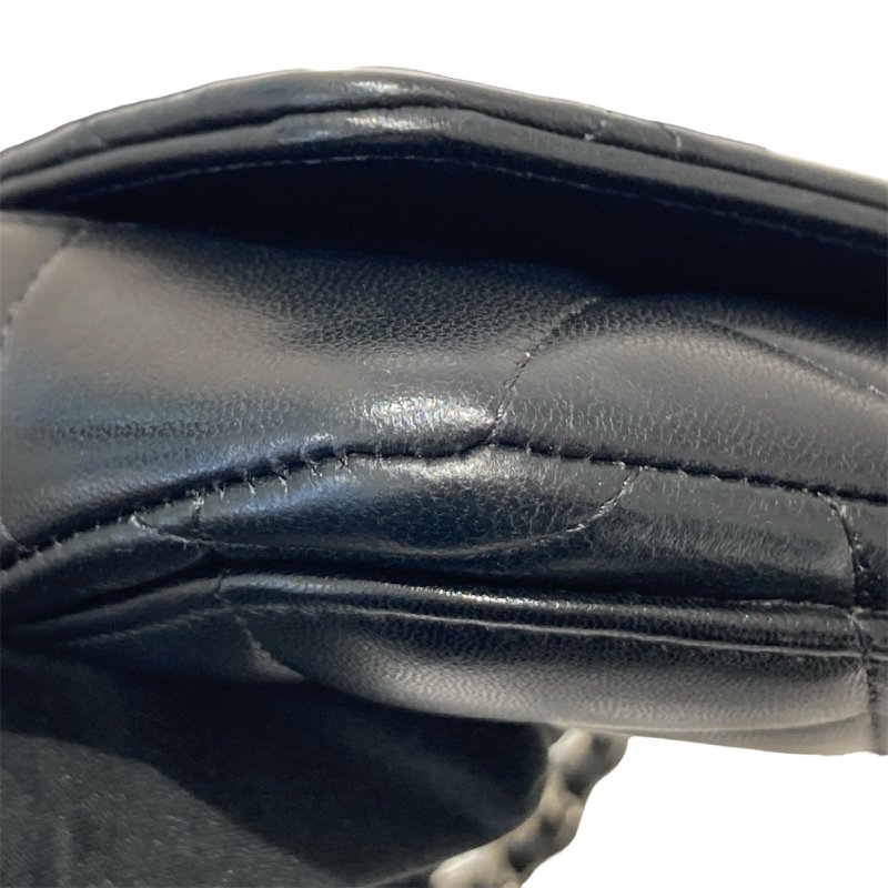 CHANEL 香奈兒 19 菱格紋 皮革 眼鏡包 手機包 黑色-9