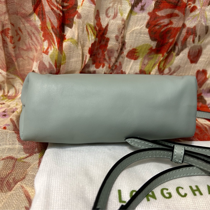 LONGCHAMP LE PLIAGE XTRA 系列牛皮水餃包/斜背/手提 XS鼠尾草綠 有防塵袋-10