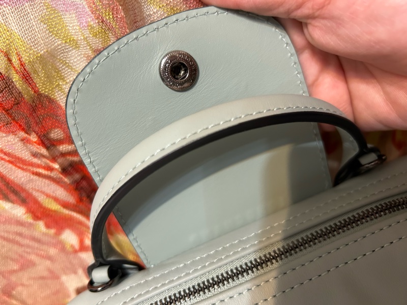 LONGCHAMP LE PLIAGE XTRA 系列牛皮水餃包/斜背/手提 XS鼠尾草綠 有防塵袋-17