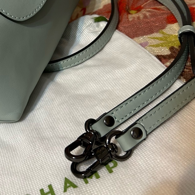 LONGCHAMP LE PLIAGE XTRA 系列牛皮水餃包/斜背/手提 XS鼠尾草綠 有防塵袋-18
