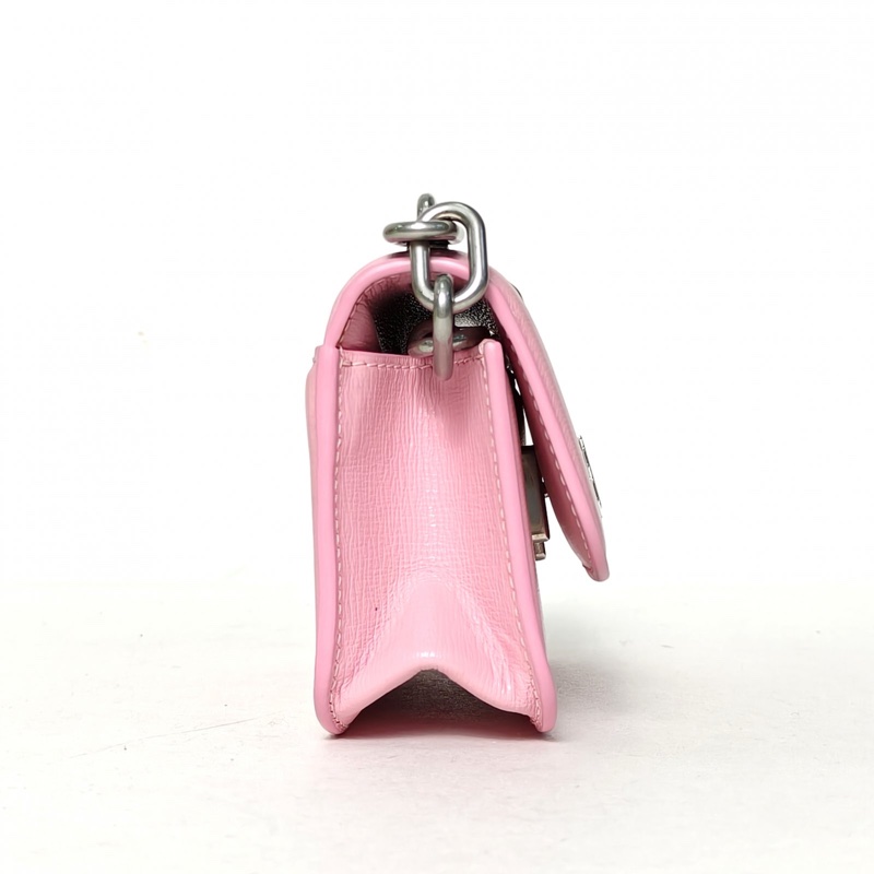 BALENCIAGA 粉色牛皮Gossip單肩包XS-1