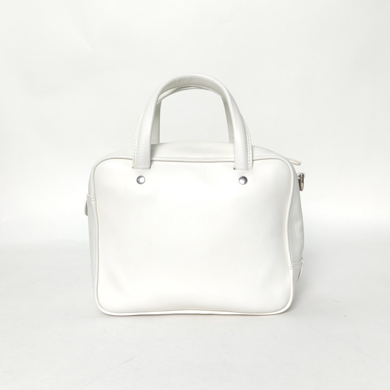 BALENCIAGA 白色牛皮方塊包手拎包-2