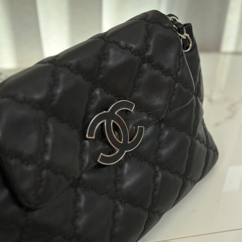 CHANEL Hampton肩背包 - 黑銀17開-7