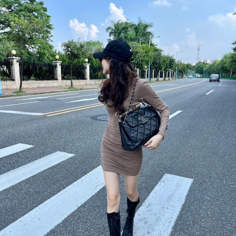 CHANEL Hampton肩背包 - 黑銀17開-8