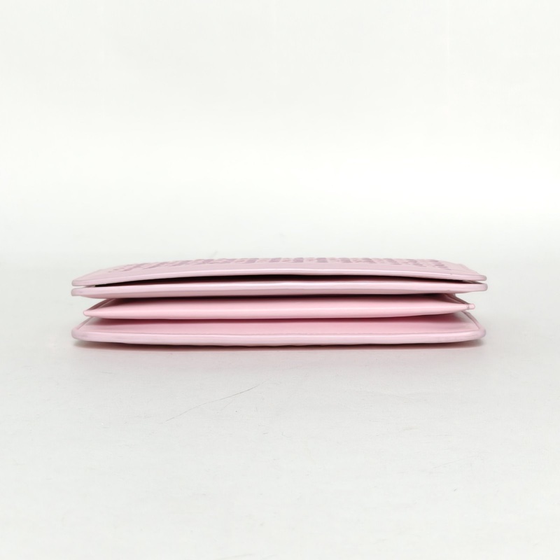 BOTTEGA VENETA 粉色羊皮鎢鋼扣經典編織Woc鏈條包肩背包-3