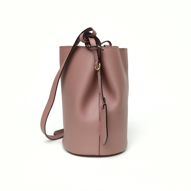 Burberry 豆沙粉牛皮全皮水桶單肩包-1