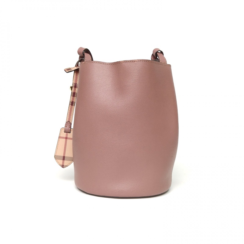 Burberry 豆沙粉牛皮全皮水桶單肩包-2