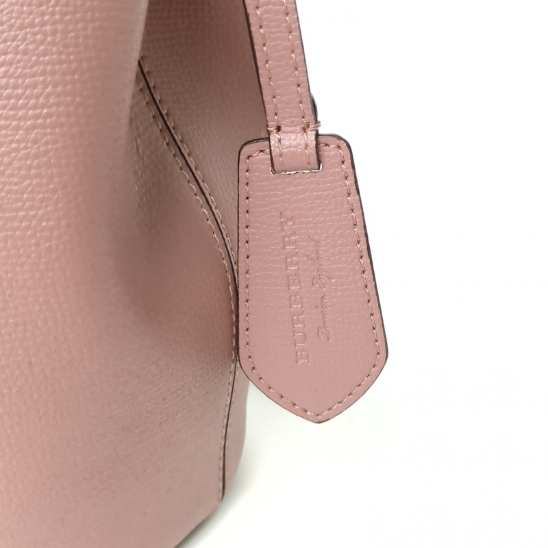 Burberry 豆沙粉牛皮全皮水桶單肩包-4
