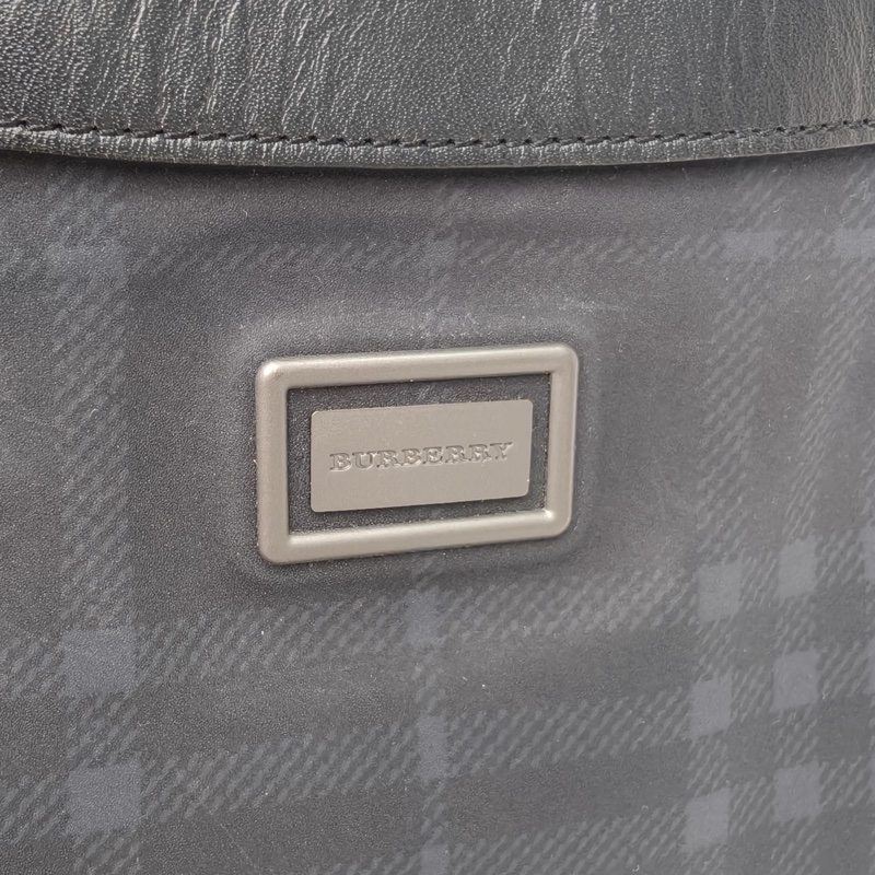 Burberry 拼色牛皮帆布Burberry手提包-4