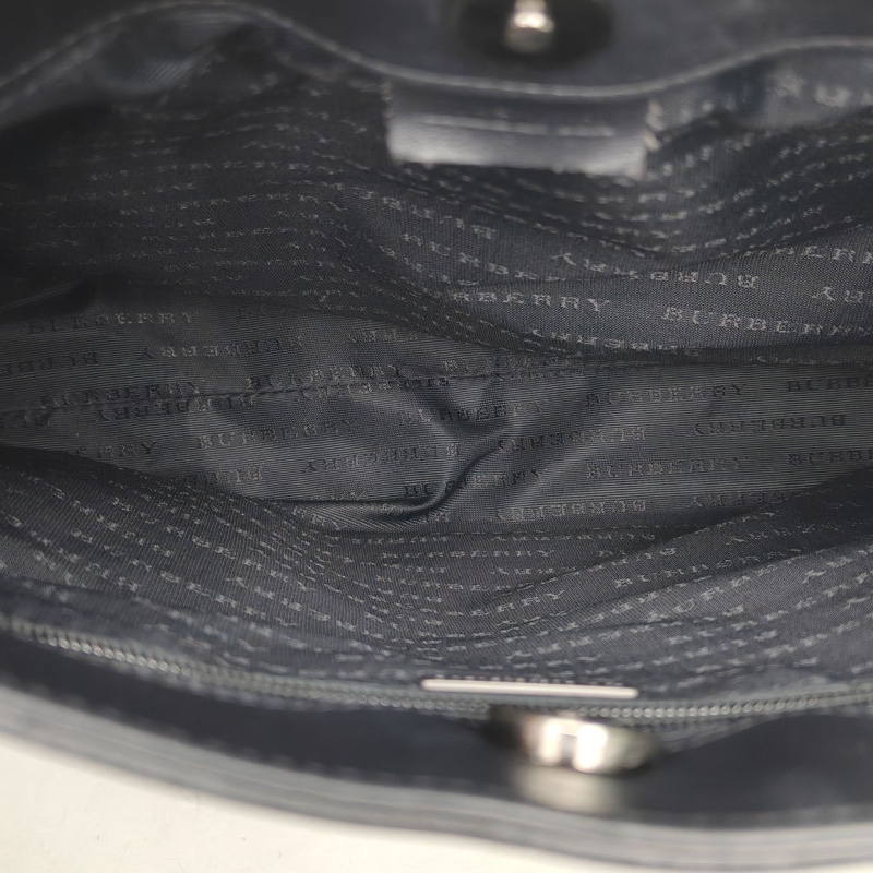 Burberry 拼色牛皮帆布Burberry手提包-5