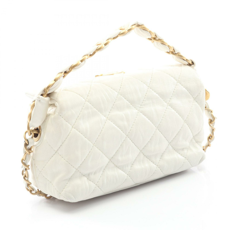 香奈兒 (CHANEL) 絎縫單肩包 AS2479 羊皮（綿羊皮）白色二手女款-1