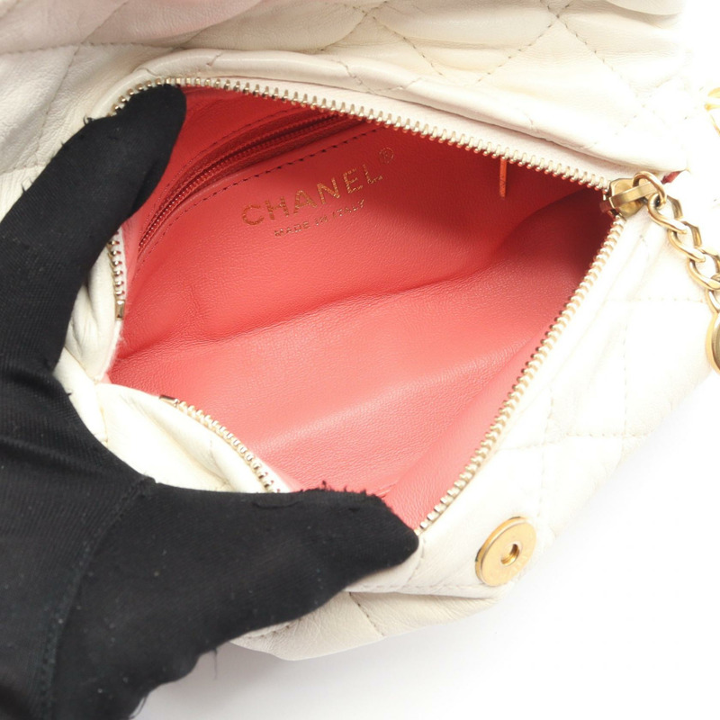 香奈兒 (CHANEL) 絎縫單肩包 AS2479 羊皮（綿羊皮）白色二手女款-2