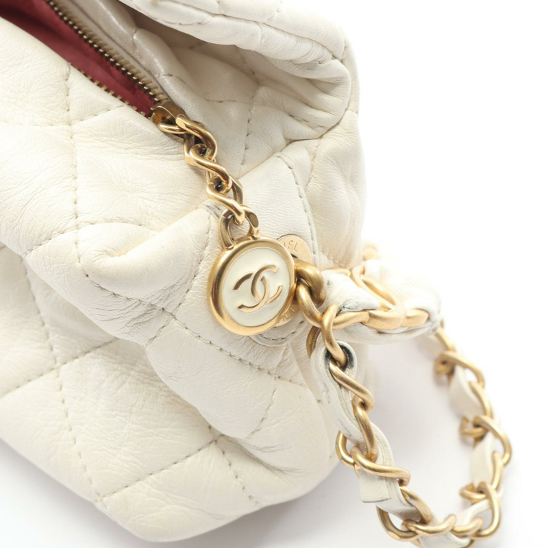 香奈兒 (CHANEL) 絎縫單肩包 AS2479 羊皮（綿羊皮）白色二手女款-5