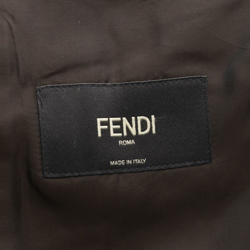 FENDI Zucca 修身西裝外套 #50 聚酯棕色 二手男款-2