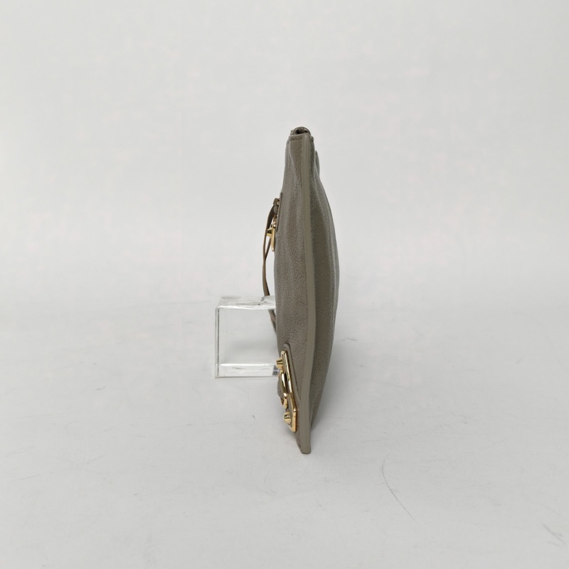 BALENCIAGA Classic機車手拿包灰色羊皮-1