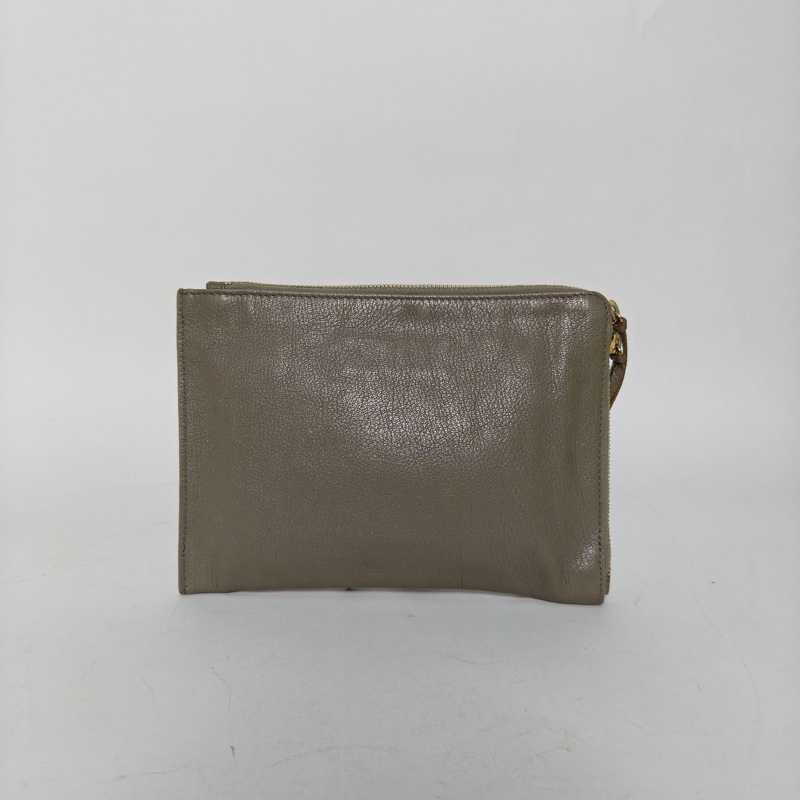 BALENCIAGA Classic機車手拿包灰色羊皮-2