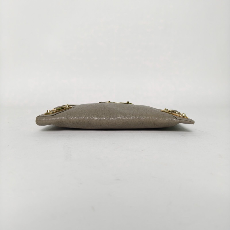 BALENCIAGA Classic機車手拿包灰色羊皮-3