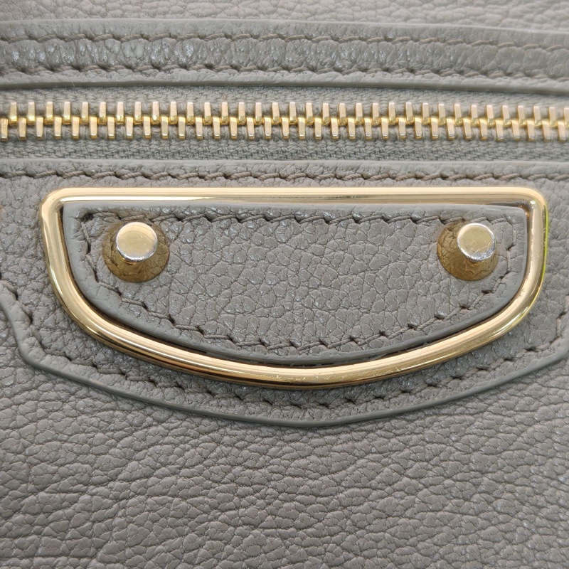 BALENCIAGA Classic機車手拿包灰色羊皮-4