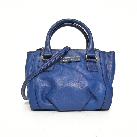 Burberry 藍色牛皮餃子包斜挎包mini號