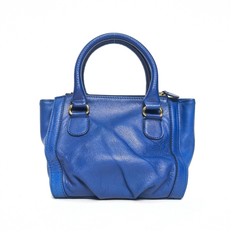 Burberry 藍色牛皮餃子包斜挎包mini號-2