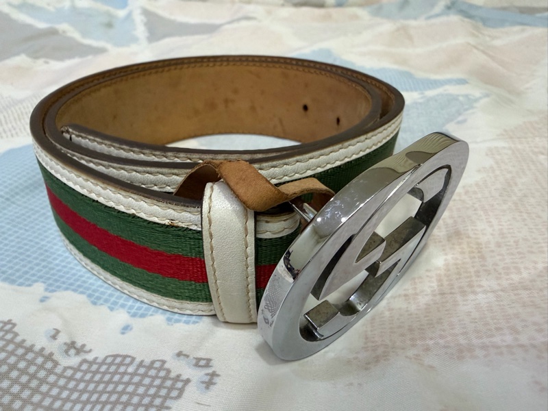 Gucci經典三線皮帶-1
