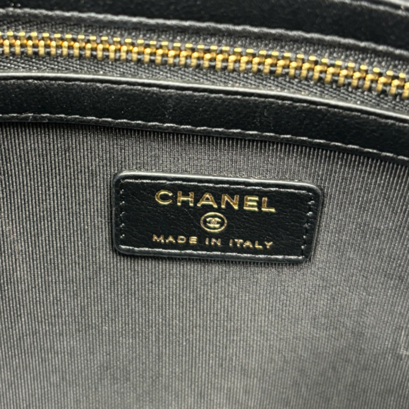 金色 牛皮 O CASE 手拿包 肩背包 金釦 【CHANEL 香奈兒】-6
