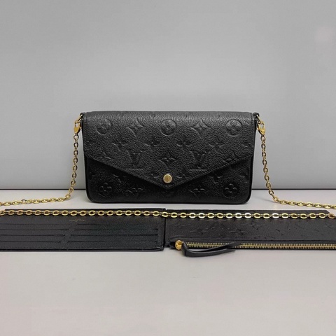 LV路易威登黑色全皮三合一 芯片款