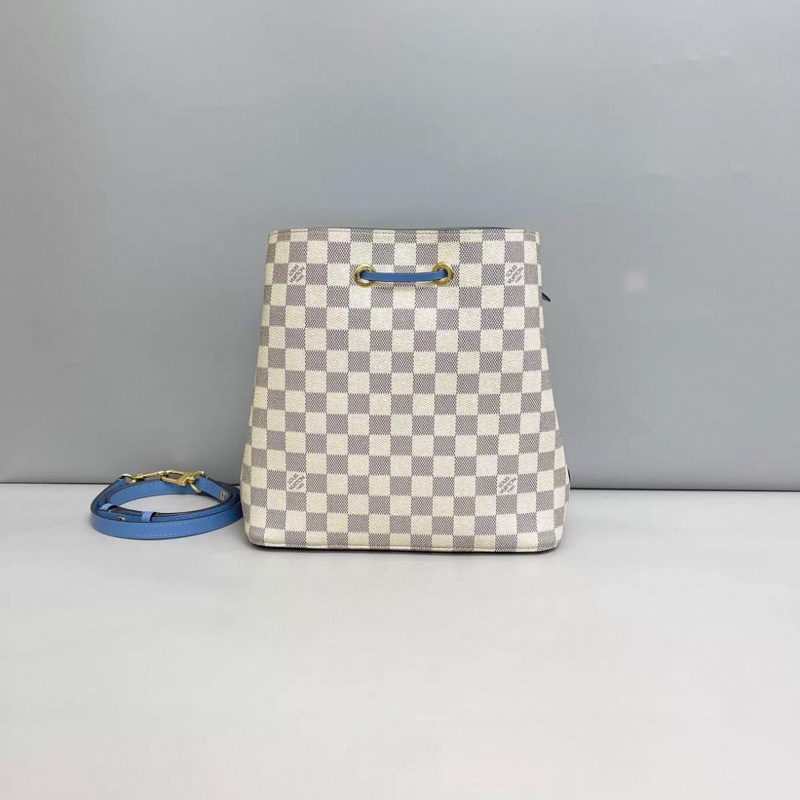 LV路易威登NeoNoe白棋盤格藍水桶包-1