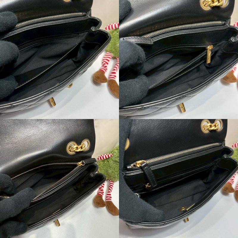 CHANEL 22K黑金金柱調節釦風琴包-5
