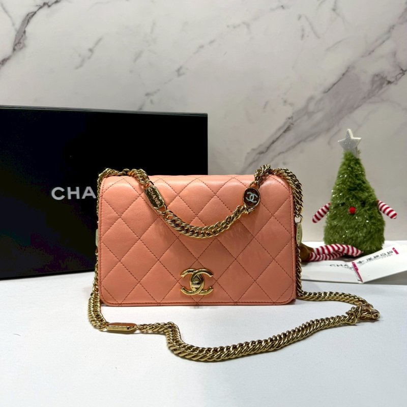 CHANEL mini金屬琺瑯手提鏈帶包-0