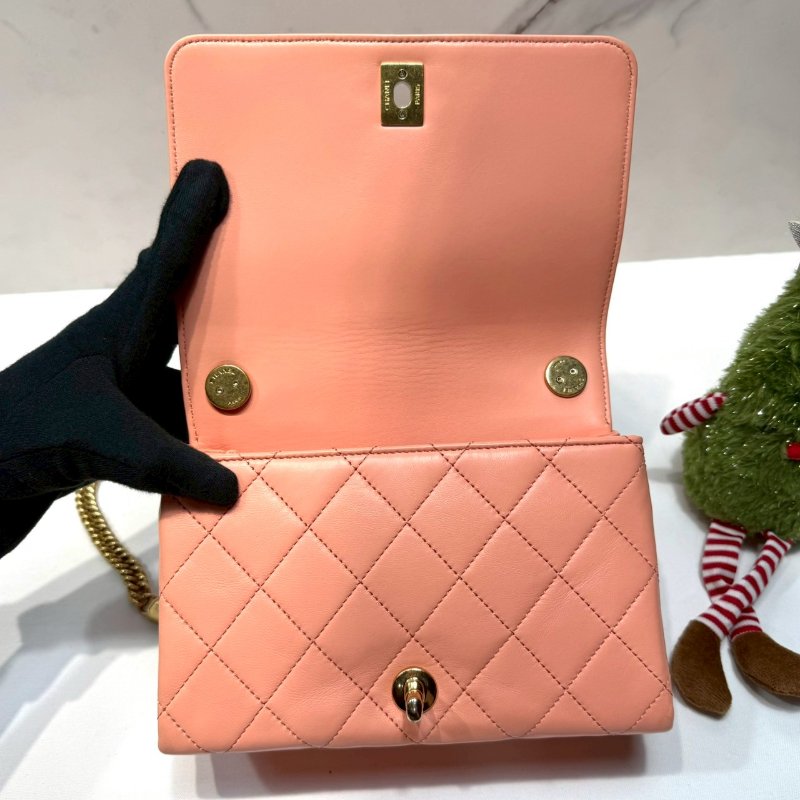 CHANEL mini金屬琺瑯手提鏈帶包-4