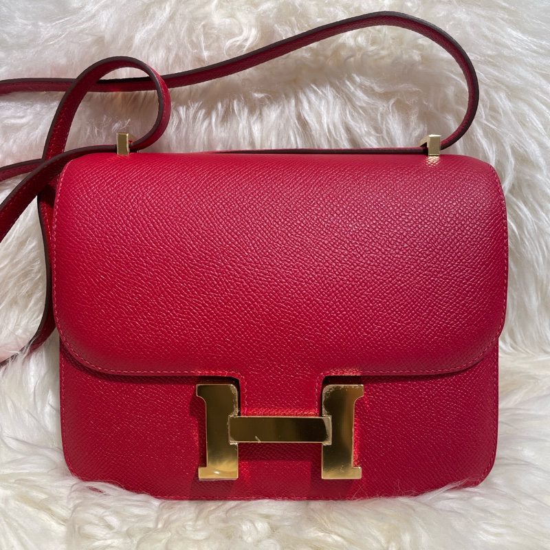 Hermes Mini Constance 紅色金扣-0