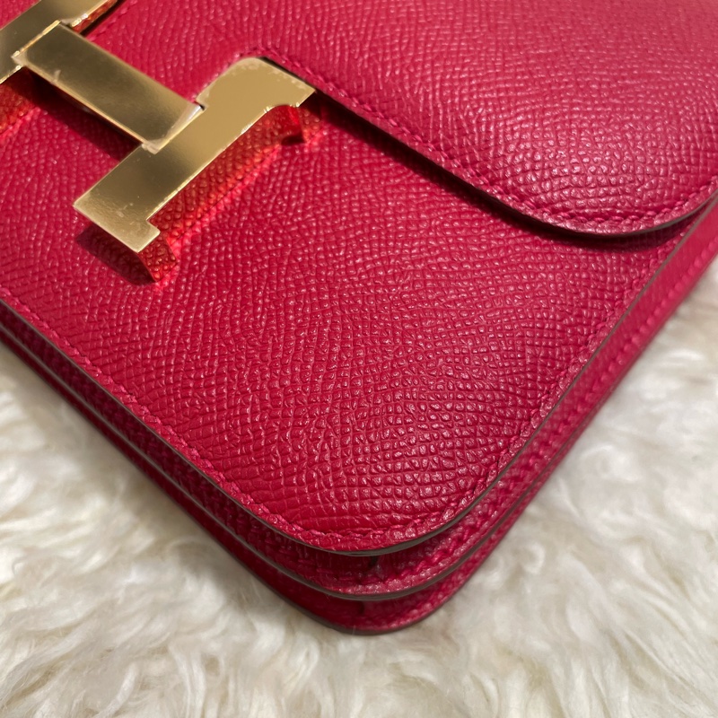 Hermes Mini Constance 紅色金扣-3
