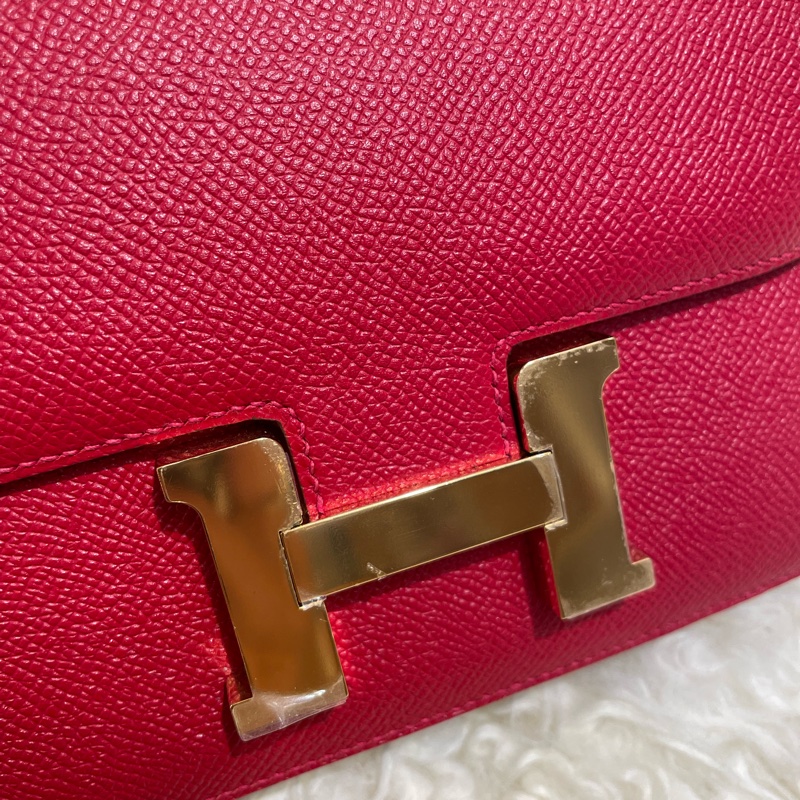 Hermes Mini Constance 紅色金扣-4