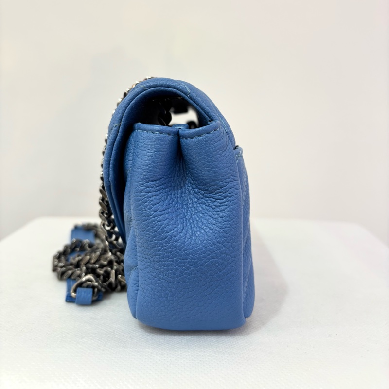 YSL 天空藍山羊皮銀鏈學院包MINI-2