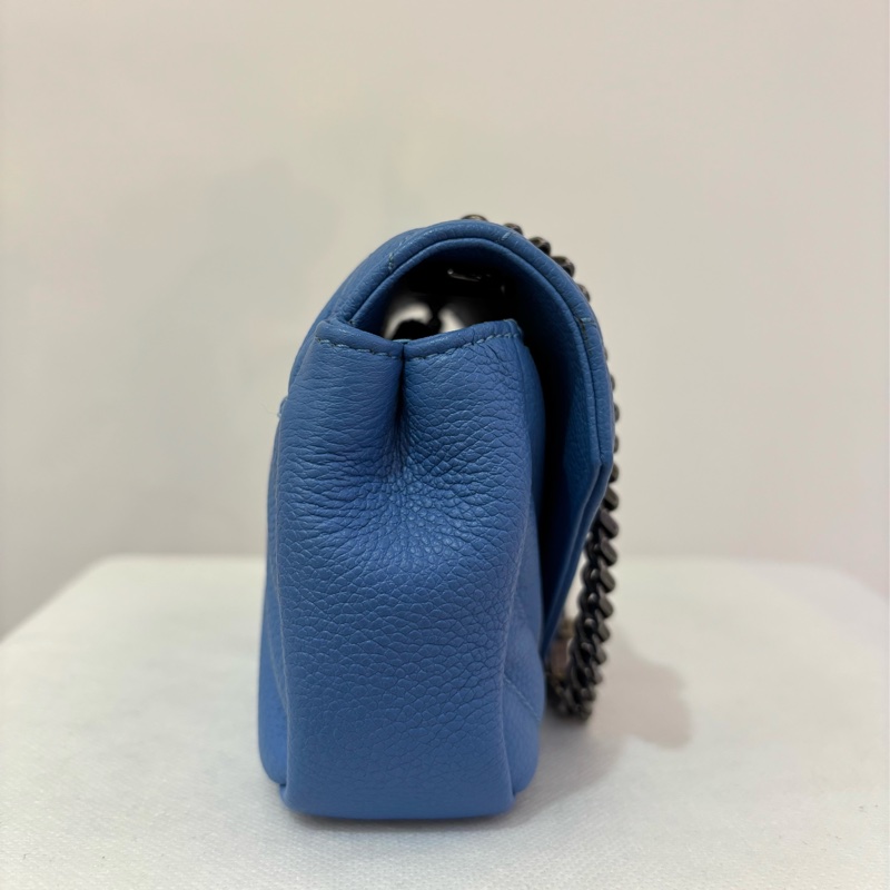 YSL 天空藍山羊皮銀鏈學院包MINI-3